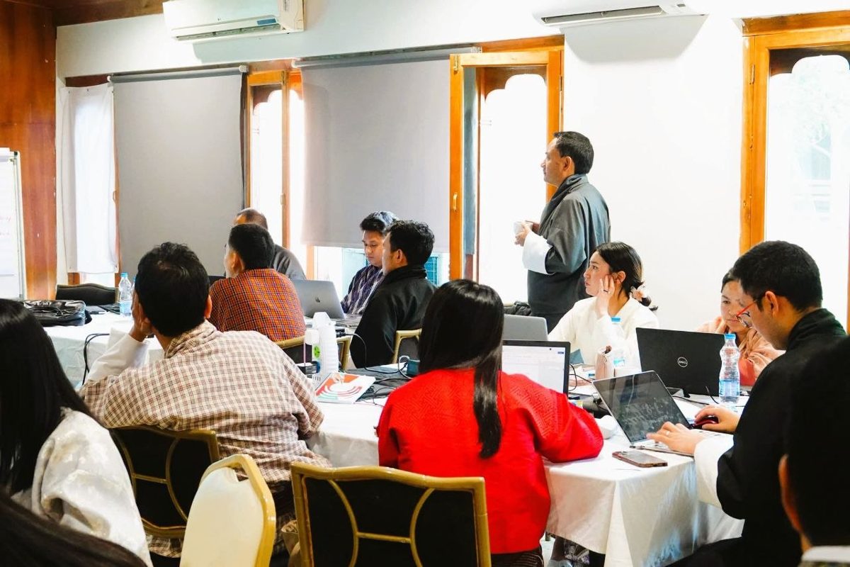 The facilitator leading the session during the Strategic Planning Training.